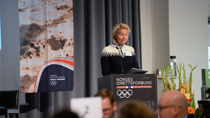 Idrettspresident Berit kjøll. Foto: Pernille Ingebrigtsen