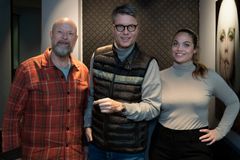 Morgenklubben med Loven & Co (f.v. Geir Schau, Øyvind Loven og Kim Dahl). Foto: Kenneth Sporsheim / Radio Norge