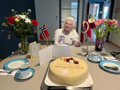 Bea Stenersen, 100 år 9. mai 2023. Foto: NSF
