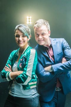 Selda Ekiz og Ole Rolfsrud gleder seg til å underholde Norges befolkning ti lørdager fra 13. januar på NRK1. Foto: Ole Kaland/NRK.