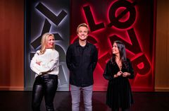 «Lystløgner»-gjengen Linn Skåber, Erik Solbakken og Cecilie Steinmann Neess. Foto: Tarjei Krogh/TV 2