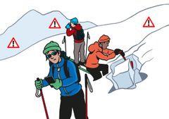 Det er krevende å håndtere skredproblemet over tregrensen siden skredproblemet er et vedvarende svakt lag under fokksnøen. Illustrasjon: Varsom