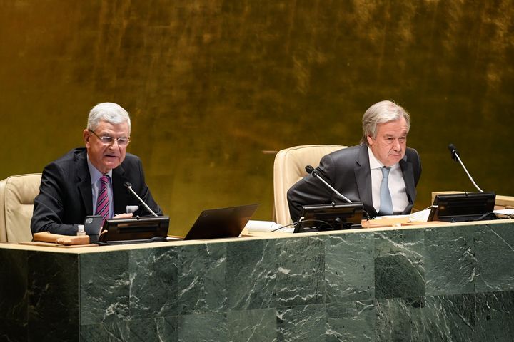 Volkan Bozkir og António Guterres. Foto: UN Photo/Evan Schneider