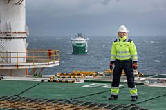 Administrerende direktør i Lundin Norway Kristin Færøvik ombord på boreriggen Leiv Eiriksson i Barentshavet