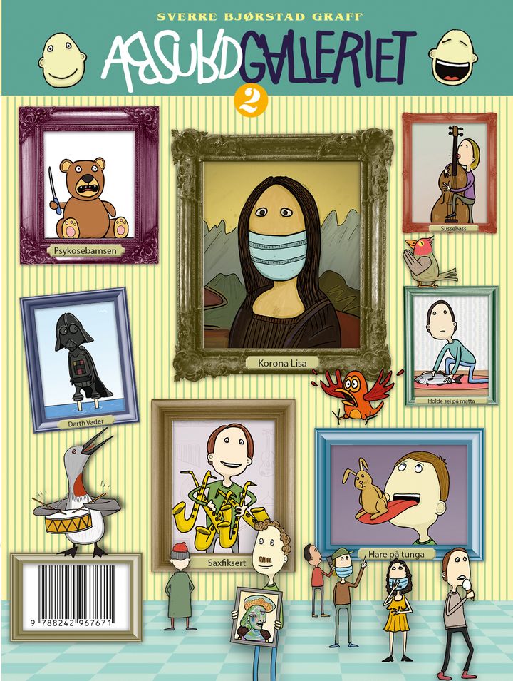 Coveret til Absurdgalleriet 2 har blant annet  et moderne bilde av Mona Lisa.