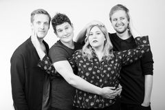 Jonas Lihaug Fredriksen, Henrik Farley, Martha Leivestad og Henrik Hildre er 4ETG. Foto: Tomas Kvitvik
