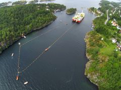 Fra installasjon av Skagerrak 4. Foto: Nexans