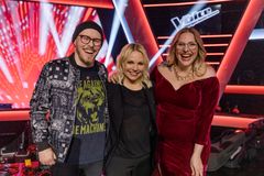 The Voice finalister: Oskar Øiestad, mentor Lene Marlin og Steffi Buie.