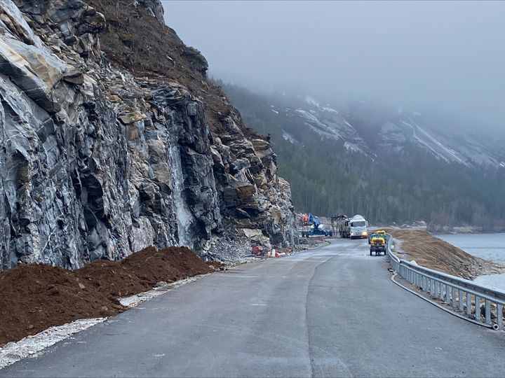 Fredag 21. april opnar rv. 41 ved Mjågeto, om lag seks kilometer sør for Kyrkjebygda. Foto: Jon Krogstad Bøe, Statens vegvesen.