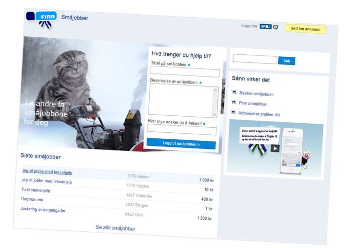 FINN lanserer ny markedsplass for kjøp og salg av tjenester | FINN.no