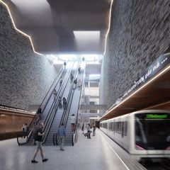 Lysaker T-banestasjon. Illustrasjon: Asplan Viak, Arup og Longva arkitekter.