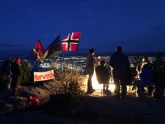 Nasjonal vardetenning 8 oktober 2019 med 155 registrete bål i hele landet. Våttåkollen, Trondheim. foto: Jacob Kryvi