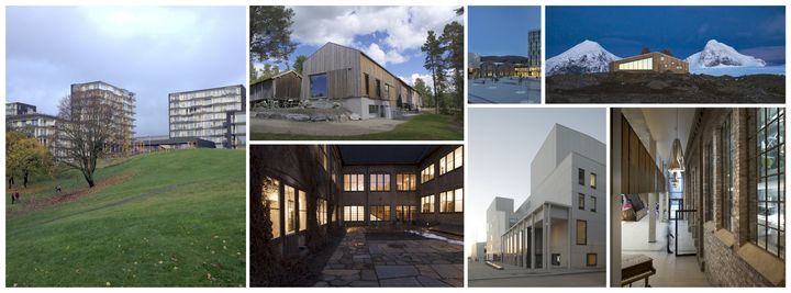 Foto: DRDH Architechts/ Anne Skjølsvold/ Svein Arne Brygfjeld/ Are Carlsen/ Svein Lund/ Pål Hoff. Collage laget av Christina Skancke Sørheim.