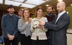 Forskerne som oppdaget at de perinevrale nettene spiller en viktig rolle i lagringen av langtidsminner. Fra venstre:  Mattis Wigestrand, Kristian K. Lensjø, Elise Holter Thompson, Marianne Fyhn, Torkel Hafting, Anders Malthe-Sørenssen. Foto: Bjarne Røsjø/UiO