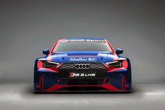 Audi RS 3 LMS. Bildet er en illustrasjon og de endelige fargene og samarbeidspartnere blir presentert nærmere sesongstart. (Fotomontasje: Christer GlaciusDesign Stormark)