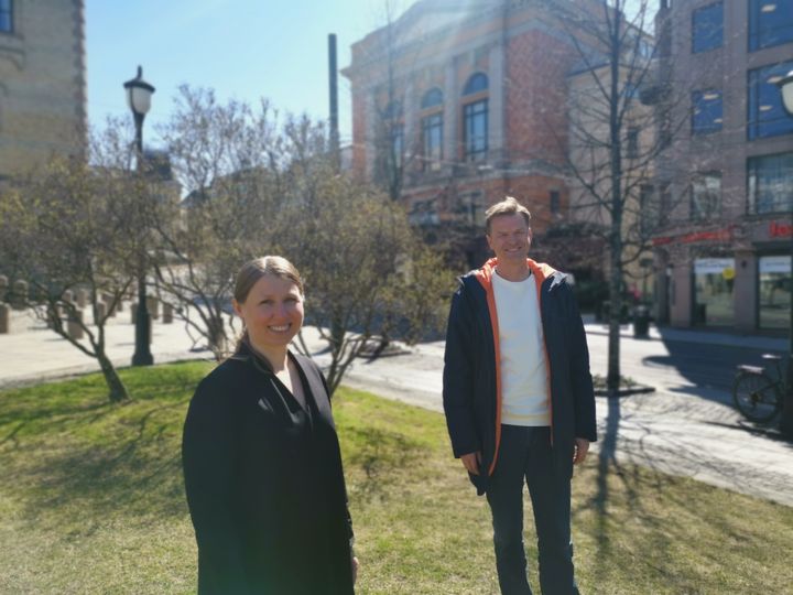 Fohandlingsleder Guro Elisabeth Lind og nestleder Sigve Bolstad i Unio stat. Foto: Forskerforbundet/Lars Kolltveit