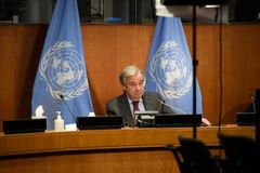 Generalsekretær Guterres på klimatoppmøtet i forrige uke. USA og president Joe Biden var vertskap for møtet.
Foto: UN Photo/Evan Schneider
