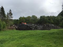 Frå anleggsarbeida for ny gang- og sykkelveg nord på Stord. Foto: Knut-Stian Rimmereid, Statens vegvesen