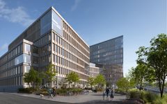 Slik blir Campus Ullevål når bygget står ferdig i 2026. Arkitekt: Schmidt Hammer Lassen Architects Illustrasjon 3D Estate