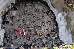 I august 2017 kom tunnelboremaskinen Ulrikke ut i Fløen i Bergen som den første i sitt slag på jernbanen. Foto: Bane NOR/Vidar Trellevik