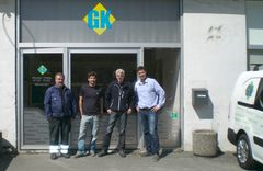 GK avdeling Odda: (f.v.) Rune Skare, Erik Waulen Gregori, Rune Hetland og Sten Magne Birkeland fra GK Haugesund.