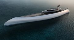 Superyacht i klassisk design får kontraroterende elektrisk fremdriftssystem fra ABB som øker effektiviteten med 10 prosent (Ill. Oceanco).