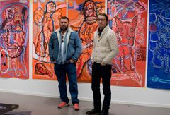 Bjarne Melgaard og Sverre Bjertnes. Foto: Anne Vesaas