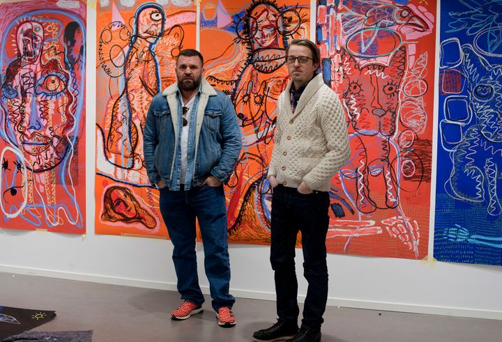 Bjarne Melgaard og Sverre Bjertnes. Foto: Anne Vesaas