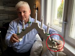 Denne adventsstaken begynte å brenne om natten, forteller brannekspert Odd Magne Skjerping i Frende.