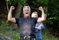 Jarl Goli vant tvekampen mot Lars Barmen under "Farmen kjendis" på TV 2 i går. Foto: Alex Iversen.