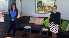 Fra ve: Adm. dir. Anne-Kari Bratten i Arbeidsgiverforeningen Spekter og president Marit Hermansen i Legeforeningen