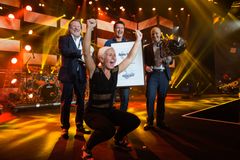 F.v. Odd Reitan, Kjøpmann Bente Egell-Johnsen, Ole Robert Reitan, Jan Frode Johansen.