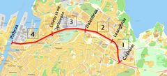 Traseene i prosjektet Hovedsykkelrute Trondheim)