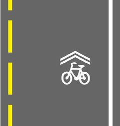 Det nye delesymbolet skal bidra til økt fremkommelighet og bedre trafikksikkerhet for syklister. (Illustrasjon: Statens vegvesen)