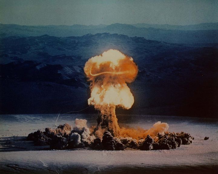 Prøvesprengning av et atomvåpen i Nevada, USA, 1957 Foto: ICAN