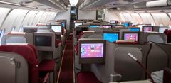 Business class onboard Hainan Airlines' Airbus A330-300. (Photo: Avinor)