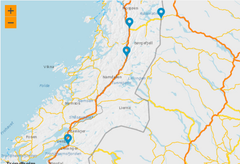 Kart driftskontrakt E6 fra Verdal til Nordlandsporten. Rv. 73 Fra Trofors til svenskegrensen.