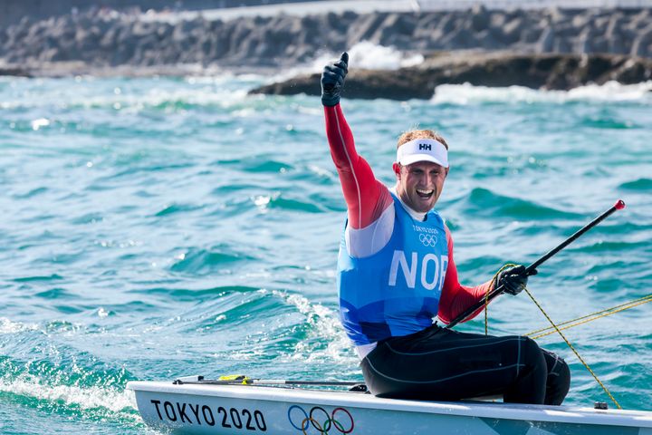 Hermann Tomasgaard kan juble for olympisk bronsemedalje. FOTO: Sailing Energy (Kan benyttes fritt redaksjonelt)