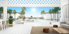 LEKKERT: Vings nye Ocean Beach Club på Kypros blir et luksuriøst hotell for familier som vil bo ekstra bra i ferien. Hotellet ligger naturligvis rett ved stranden i Ayia Napa (illustrasjon).