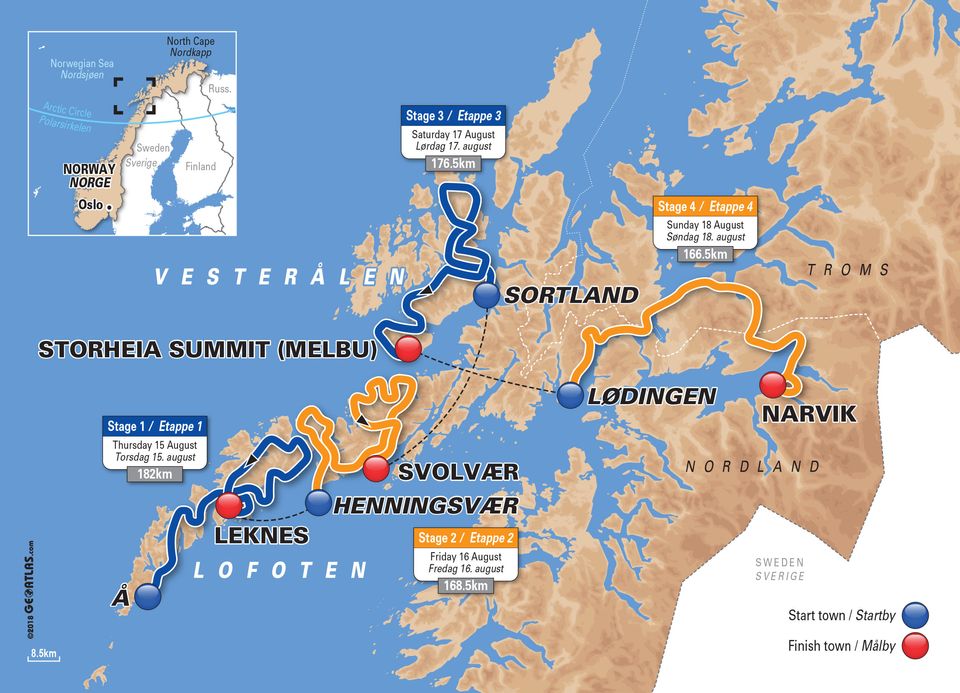 Tilbake til Lofoten og Vesterålen. Avgjøres i Narvik Arctic Race of