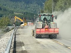 Fra arbeidene på E6 ved Tretten. Foto: Asbjørn Stensrud, Statens vegvesen