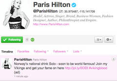 Paris Hilton tvitrer om Solo