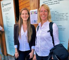Karen Skaali (til venstre), digital forretningsutvikler i Asplan Viak og Linn Helland, markedsansvarlig i Rehub, vil samarbeide for å gjøre ombruk til å til det naturlige valget i byggeprosjekter. Foto: Rambøll.