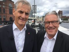 Davy Wathne og partileder for Arbeiderpartiet, Jonas Gahr Støre. Foto: TV 2