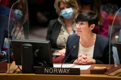 Utenriksminister Ine Eriksen Søreide talte under et møte om klima og sikkerhet under UNGA. Denne uken deltar hun i et møte om Somalia. Foto: UN Photo/Ariana Lindquist