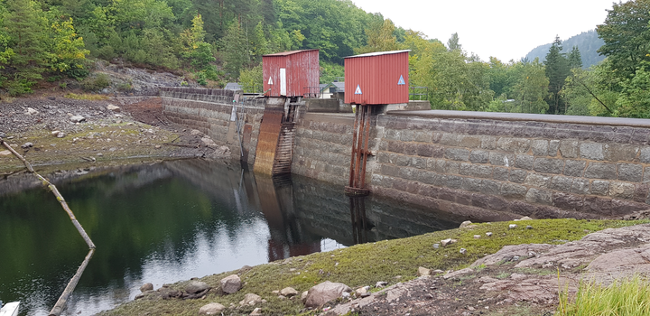 Kongens dam i Bamle kommune (foto:NVE).