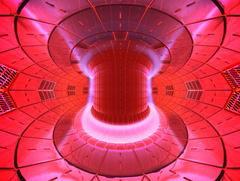 Illustrasjon av plasmaet inni fusjonsreaktoren ITER som er under bygging i Frankrike. Illustrasjon: David Parker/Science Photo Library.