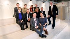 Mobilitets- og teknologirådet. Fra venstre: Bjørn Erik Thon, Elisabeth Enger, Rolf Assev, Terje Moe Gustavsen, Alexandra Bech Gjørv, Torstein Olsen, Bernt Reitan Jenssen, Kirsti Slotsvik, Silvija Seres, Dag Falk-Petersen, Ketil Solvik-Olsen. Berit Svendsen og Hege Skryseth var ikke tilstede da bildet ble tatt. Foto: Tor Midtbø/SD