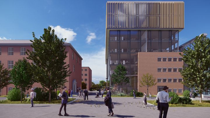 Illustrasjon av det nye bygget, Horizon, i Sem Sælands vei