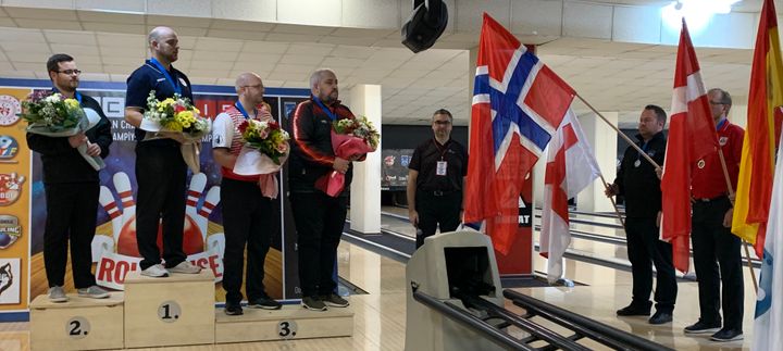 Seierspallen i ECC 2019 med Drammenspilleren Glenn Morten Pedersen på toppen